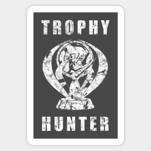 Trophy Hunter White Distressed Sticker